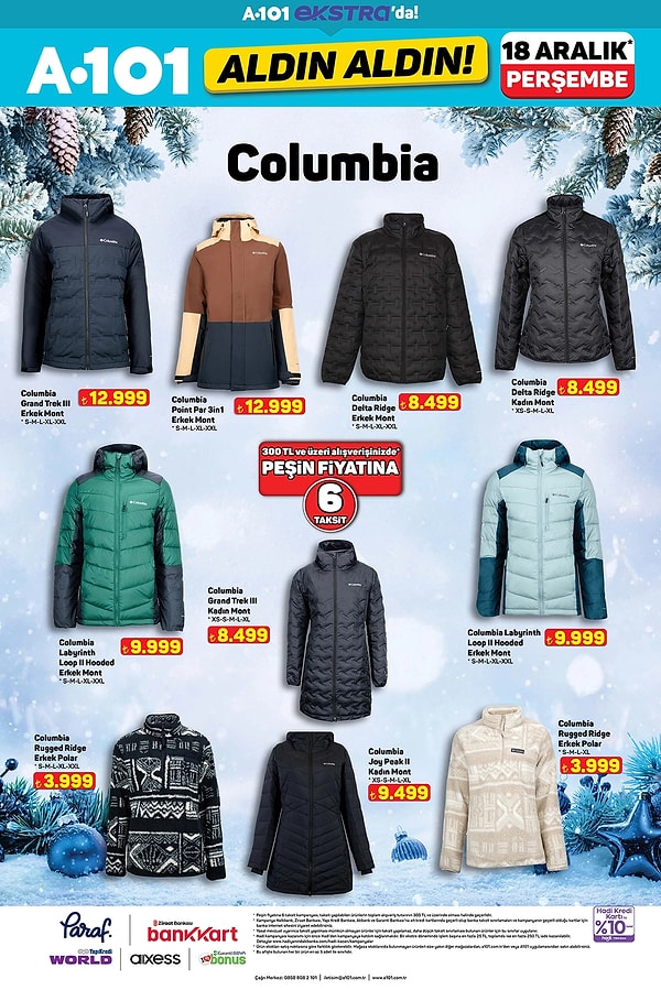 Columbia Mont Çeşitleri