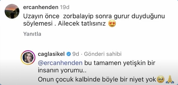 Bunu gören Çağla Şıkel, kibarlığı ve zarafetini koruyarak, oğlu hakkındaki yersiz yoruma oldukça yerinde bir cevap verdi.
