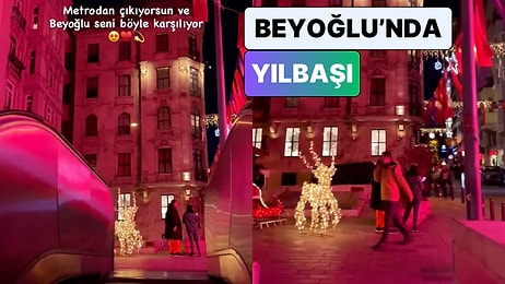 Ne Barselona Ne Köln: Beyoğlu'nda Bir Metro Çıkışına Yapılan Yeni Yıl Süslemeleri Beğeni Topladı