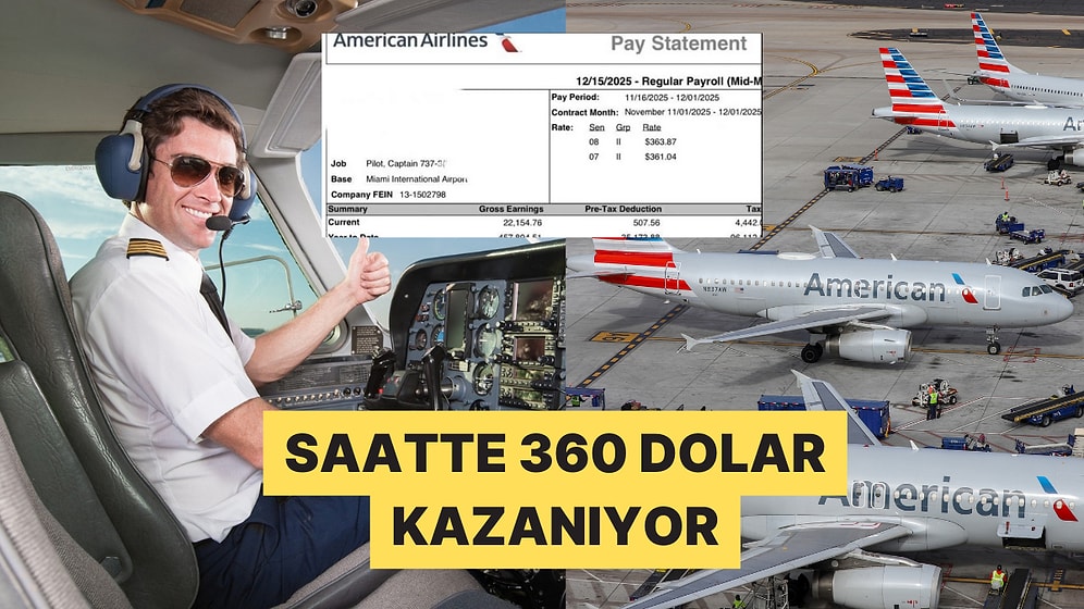 American Airlines'ta Görev Yapan Bir Pilot Maaş Bordrosunu Paylaştı