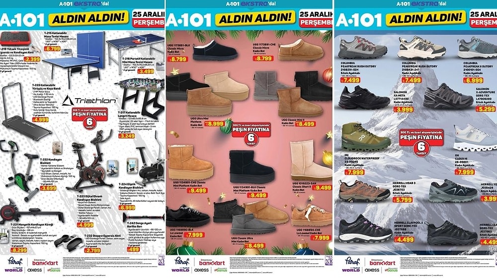 A101'e Columbia ve Salomon Ayakkabılar Geliyor! 25 Aralık 2025 İnternete Özel Aldın Aldın Kataloğu