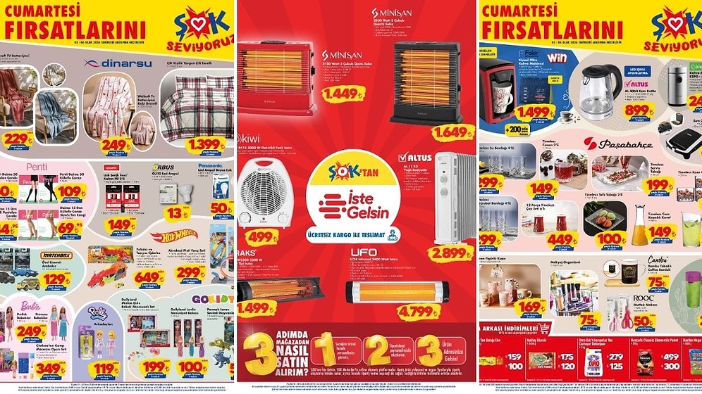 ŞOK'a UFO Isıtıcı Geliyor! 3 Ocak 2026 ŞOK Aktüel Ürünler Kataloğu