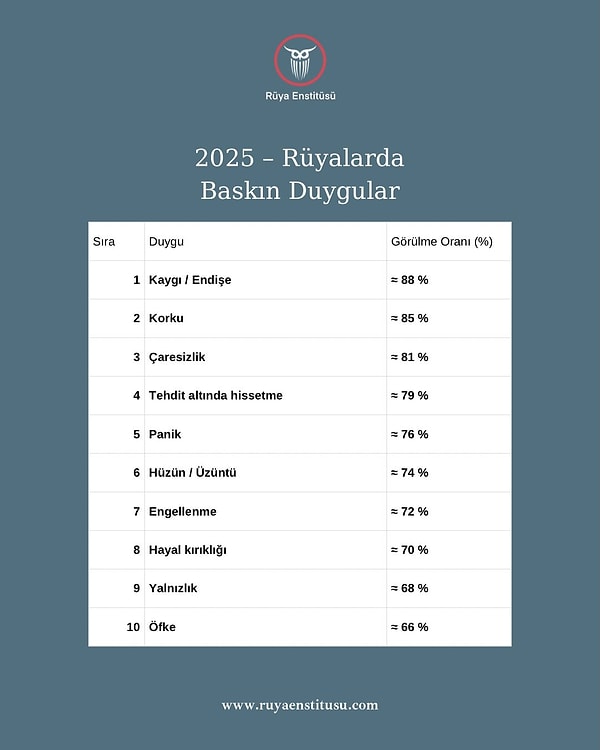 2025'te en baskın duygular kaygı, korku ve çaresizlik oldu.