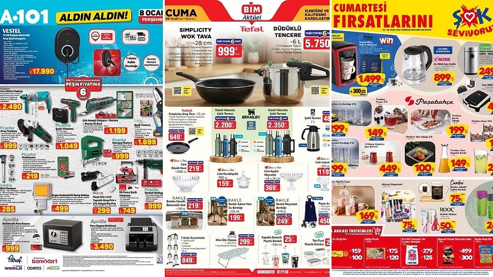 İndirim Günleri Başlıyor! 3 - 9 Ocak Haftasında A101 ve BİM Aktüel Ürünler Listesinde Ne Var?
