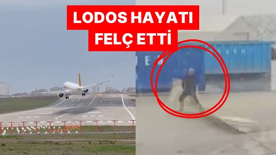Uçaklar İniş Yapamadı, İşçiler Fırtınada Savruldu: İstanbul'dan Hızı 100 km'ye Ulaşan Lodos Manzaraları