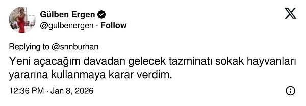 Gülben Ergen’den yanıt gecikmedi.