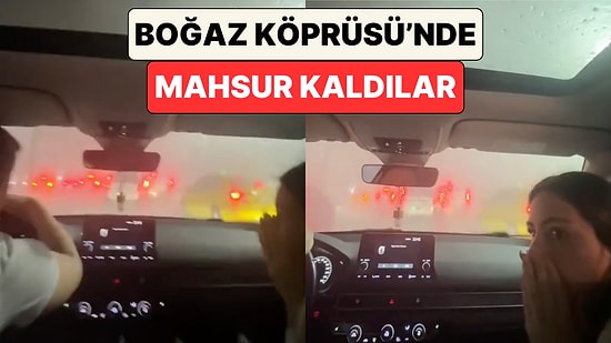 Uyarı Verilmişti: Bir Çift İstanbul'da Şiddetli Fırtına ve Yağmur Sebebiyle Boğaz Köprüsünde Mahsur Kaldı