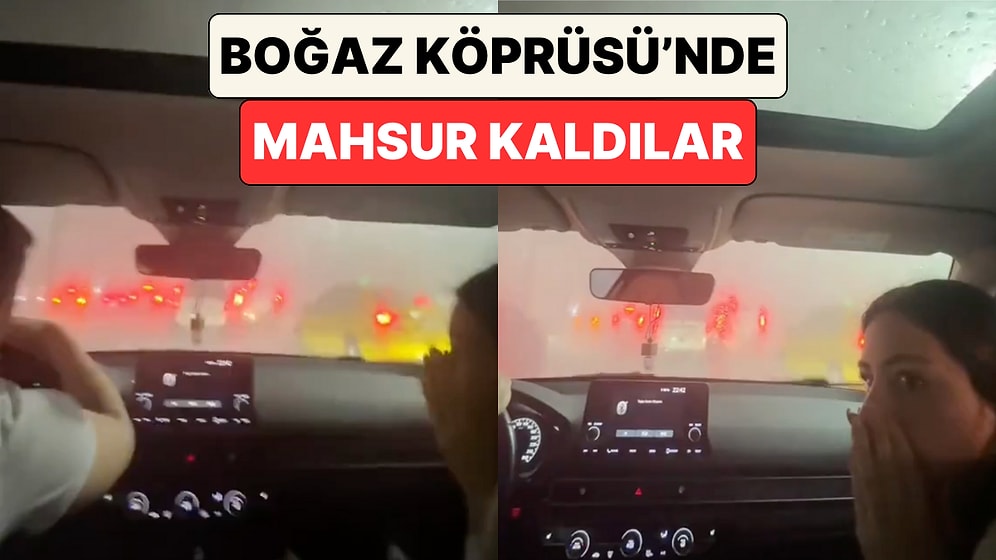 Uyarı Verilmişti: Bir Çift İstanbul'da Şiddetli Fırtına ve Yağmur Sebebiyle Boğaz Köprüsünde Mahsur Kaldı