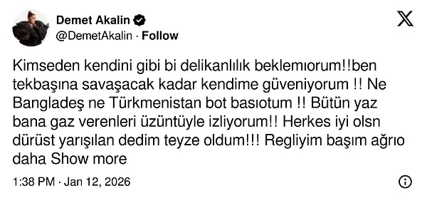 Demet Akalın sonrasında tüm yaşananlara isyan edercesine bu gönderiyi paylaştı.