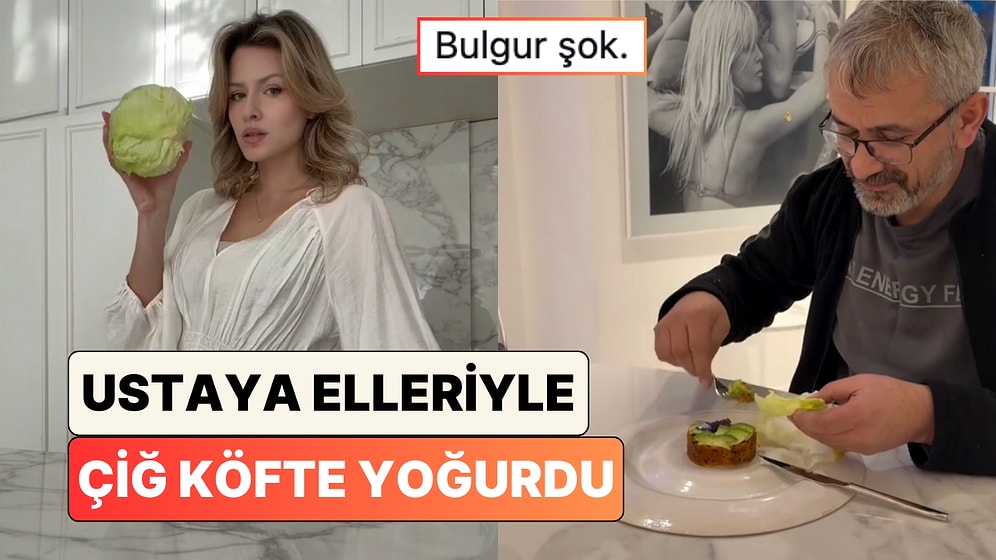 Ustalara Yaptığı Sunumlarla Yemeklere Kültür Şoku Yaşatan Kadın Bu Sefer Ustaya Elleriyle Çiğ Köfte Yoğurdu