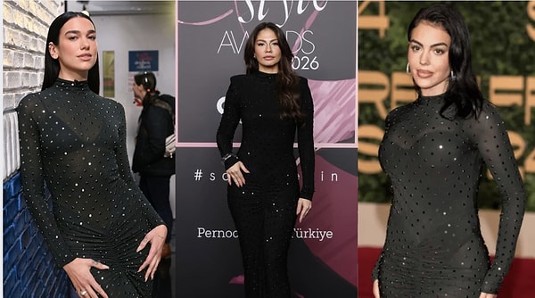 Aynı elbiseyi Dua Lipa ve Ronaldo ile birliktelik yaşayan Georgina Rodriguez tercih etmişti.
