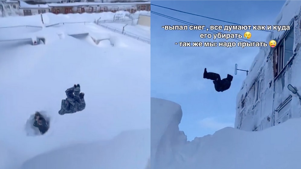 Snow Reaches 4th Floor in Russia: People Start Jumping From Windows Into Deep Snow