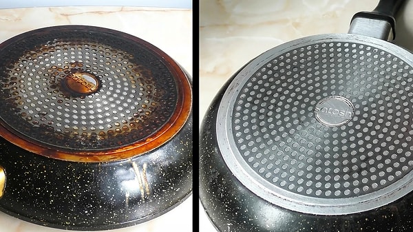 Karbonat ve sirke ile köpüklü çözüm