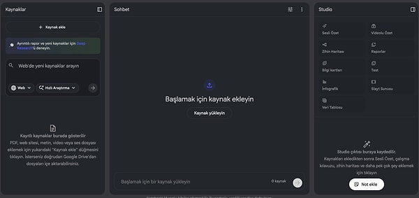 Peki NotebookLM ile neler yapabilirsiniz?
