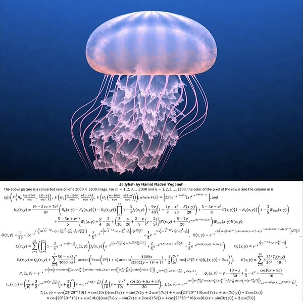 Yeganeh’in en dikkat çekici özelliği, tamamen soyut matematiksel ifadelerle somut varlıkları betimleyebilmesi.