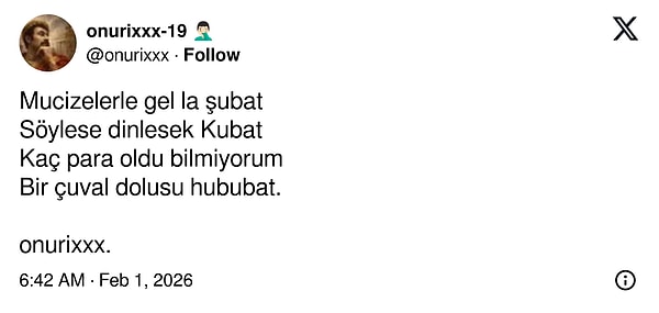 O zaman bu güzel şiir şubata gelsin;