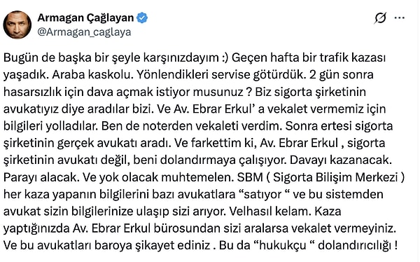 Armağan Çağlayan, bu kez televizyon projeleriyle değil, başından geçen bir dolandırıcılık girişimiyle gündeme geldi.