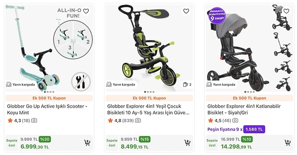 Globber markalı bisiklet ve scooter modellerinde sepette %30'a varan indirimi kaçırmayın!