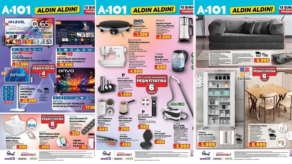 A101'e Hareketli Akıllı Ekran Geliyor! 12 Şubat 2026 Aldın Aldın Kataloğu