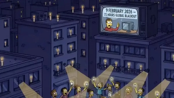 Simpsonlar'ın 9 Şubat 2026 72 saatlik elektrik kesintisi kehaneti ortalığı karıştırdı.