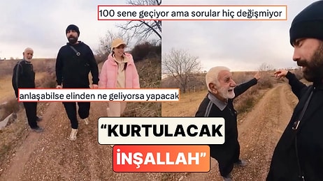 Yoldan Geçen Ukraynalı Çiftle Sohbet Etmeye Çalışan Amcanın Samimiyeti Beğeni Topladı