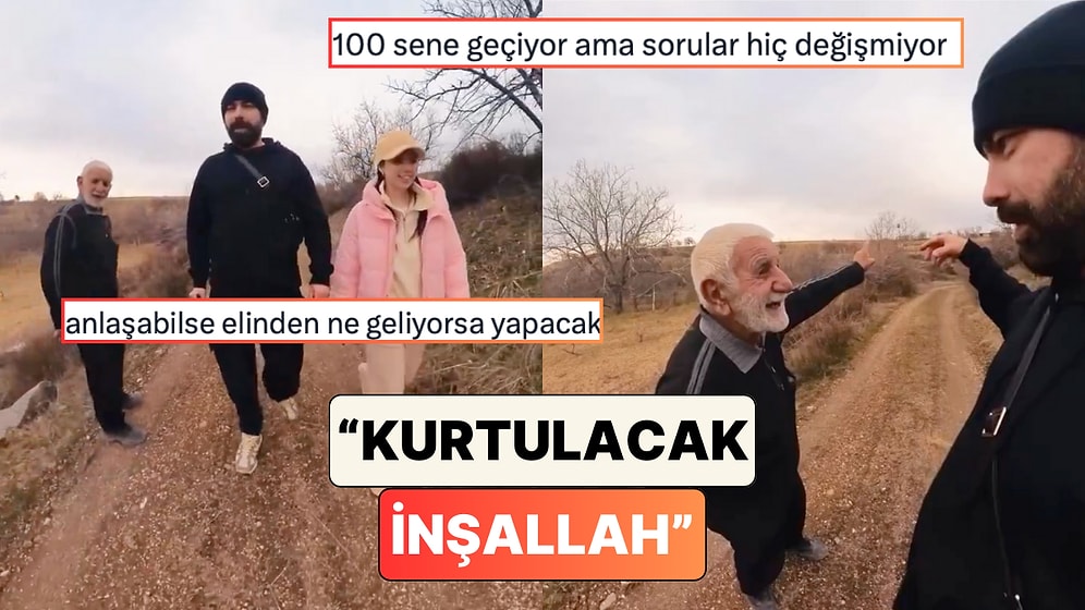 Yoldan Geçen Ukraynalı Çiftle Sohbet Etmeye Çalışan Amcanın Samimiyeti Beğeni Topladı