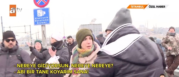 Galata Köprüsü’nde yaşanan ilginç olay, ATV Ana Haber kameraları tarafından kaydedildi.