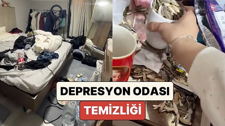 Bir Süredir Depresyonda Olduğunu Söyleyen Kadın Odasını Temizlediği Anları Paylaştı