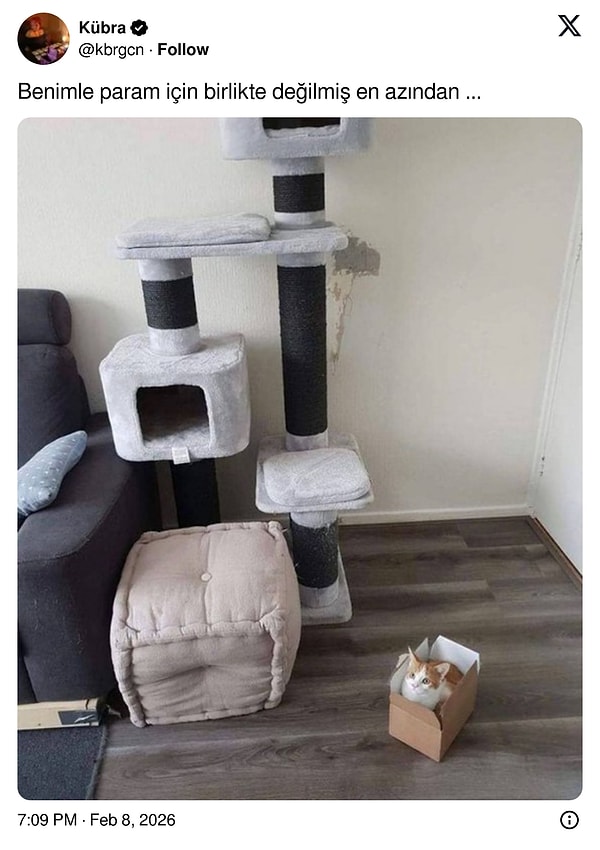 "Kutuya da varım" demiş.