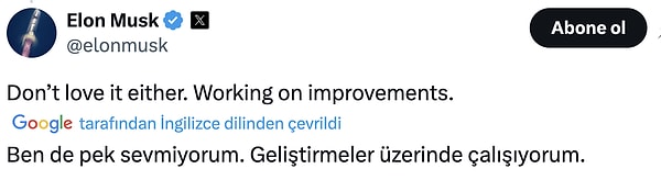 Elon Musk ise bu paylaşıma yanıt verdi.