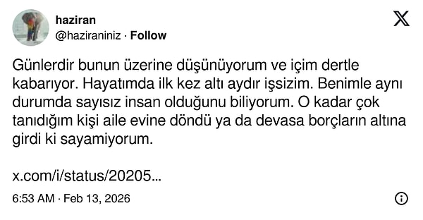 İnsanlar iş piyasası koşullarından dert yandı.