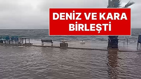 Fırtına ve Yoğun Yağış Sonrası Gemlik'te Deniz İle Kara Birleşti