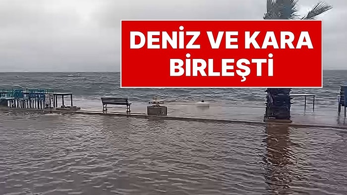 Fırtına ve Yoğun Yağış Sonrası Gemlik'te Deniz İle Kara Birleşti
