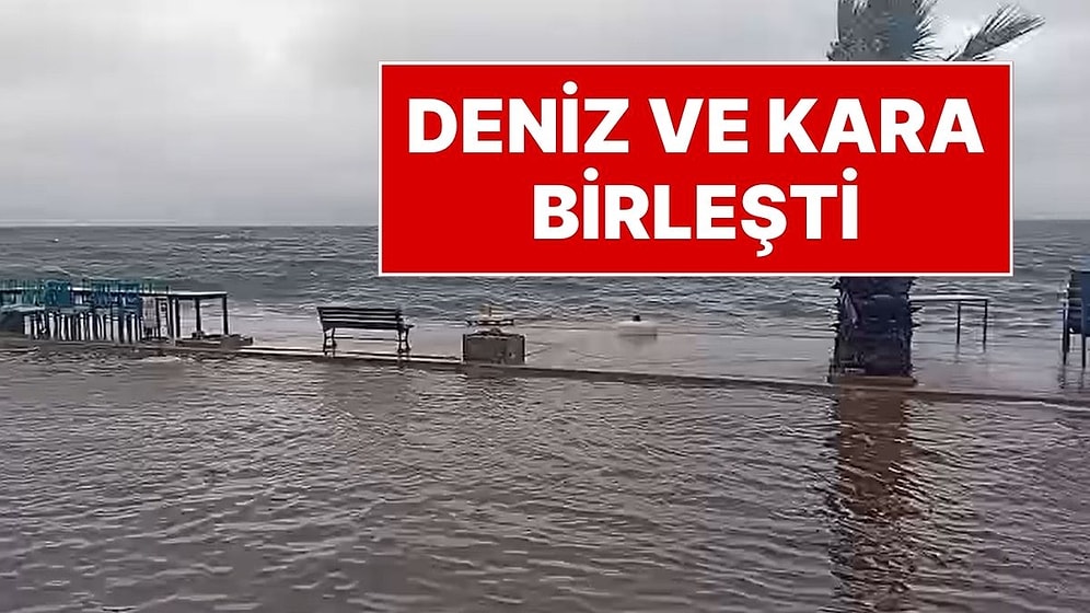 Fırtına ve Yoğun Yağış Sonrası Gemlik'te Deniz İle Kara Birleşti