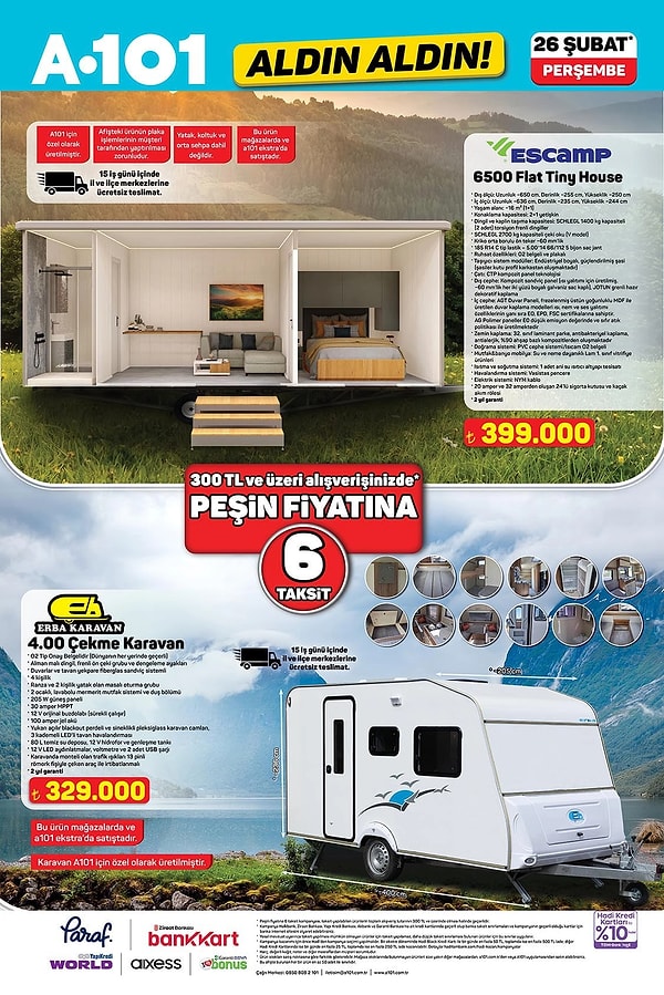 Erba 4.00 Çekme Karavan 329.000 TL