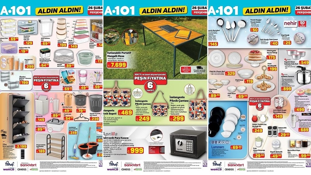 A101'e Katlanabilir Portatif Mangallı Masa Geliyor! 26 Şubat 2026 A101 Aldın Aldın Kataloğu
