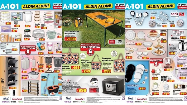 A101'e Katlanabilir Portatif Mangallı Masa Geliyor! 26 Şubat 2026 A101 Aldın Aldın Kataloğu