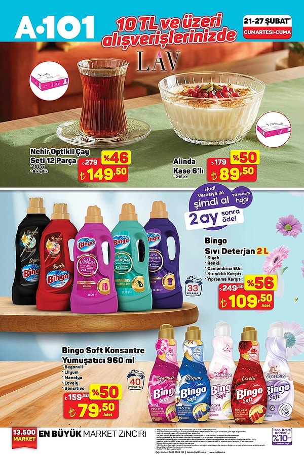 10 TL ve üzeri alışverişlerde;