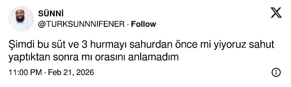 Tabii sahurdan sonra mı önce mi sorusu kafaları karıştırıyor :)