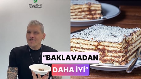 Yabancı İş Arkadaşlarına Türk Lezzetlerini Deneten Diyetisyen Bu Sefer de Bisküvili Pastayı Tanıttı