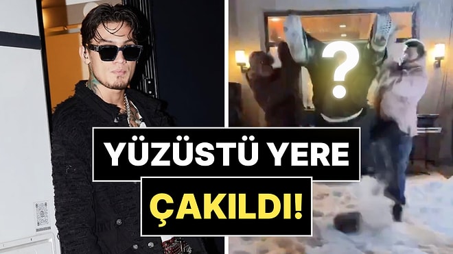 Karda Akrobatik Hareketler Deneyen Çakal, Yüzüstü Yere Çakıldı!