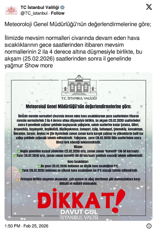 İstanbul Valiliği’nin açıklaması 👇