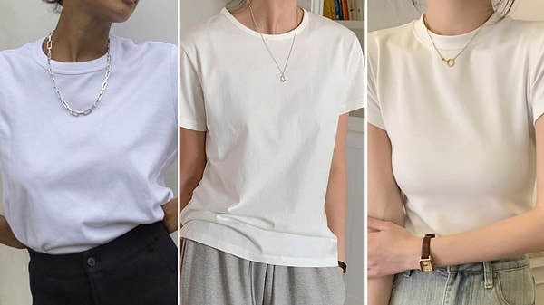 1. Beyaz Pamuklu Tişört