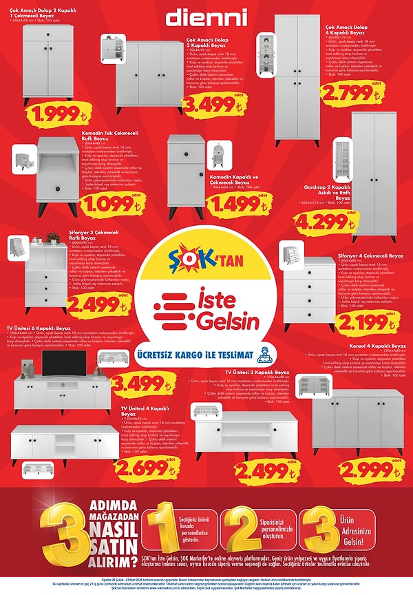 Çok Amaçlı Dolap 2 Kapaklı 1 Çekmeceli 1.999 TL