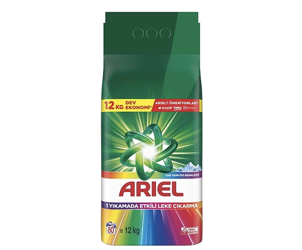 Temizlikte dev stok: Ariel Dağ Esintisi 12 kg toz deterjan en iyi fiyatla!