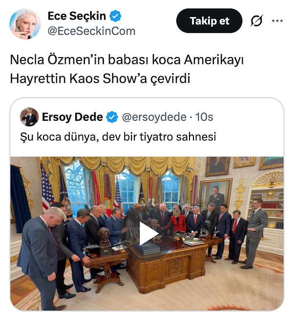 Tüm dünyada gündem olan görüntülere bir tepki de şarkıcı Ece Seçkin’den geldi.