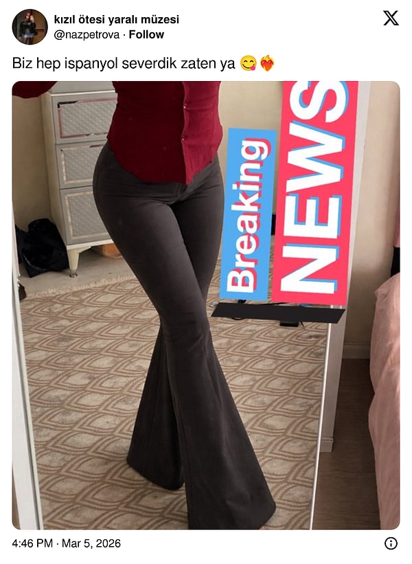 Bir kullanıcı da desteğini İspanyol paça bir kotla verdi.