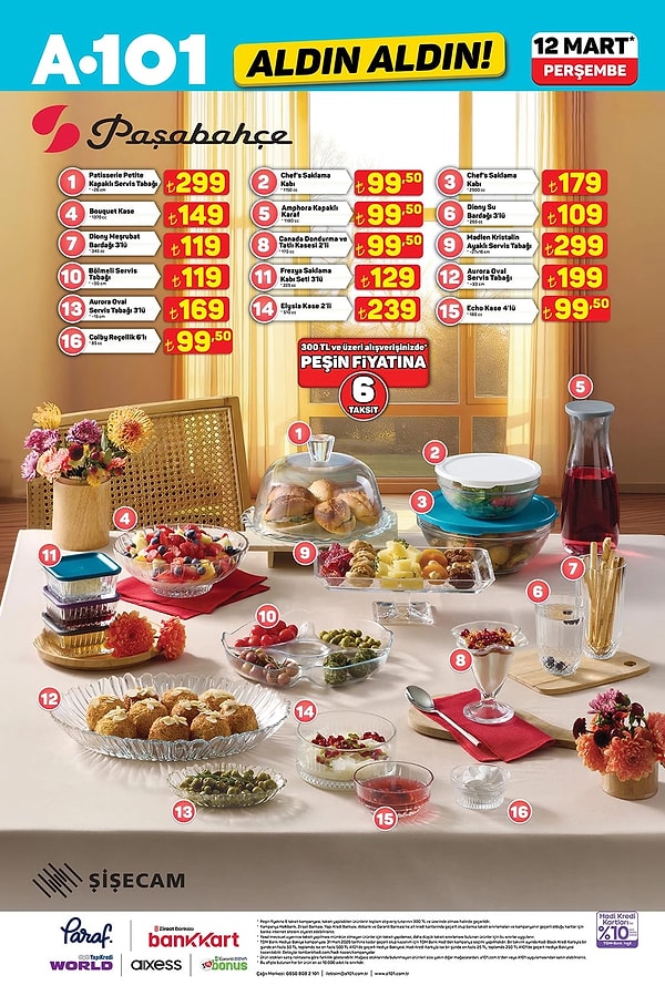 Paşabahçe Kapaklı Servis Tabağı 299 TL