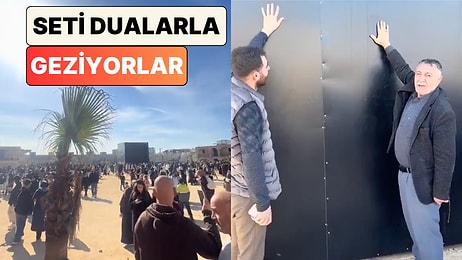 Dualarla Gezmeye Başladılar: Gebze'de Bir Film Çekimleri İçin Kurulan Mekke Temalı Plato Yoğun İlgi Gördü