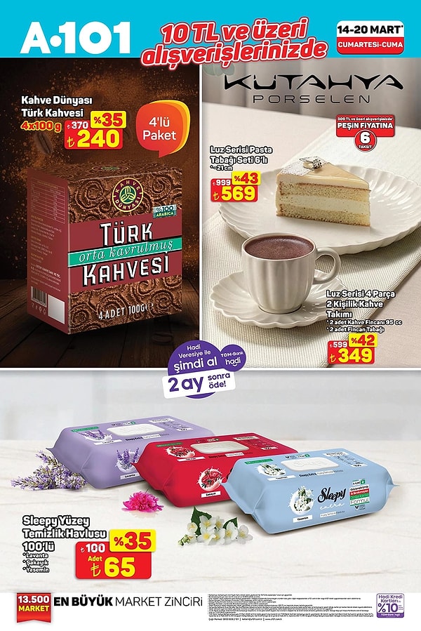 10 TL ve üzeri alışverişlerde;